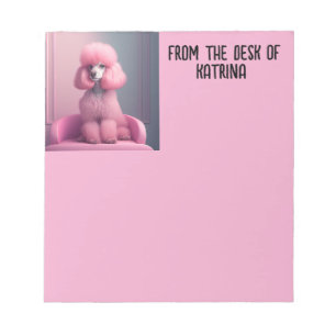 BLOC-NOTE POODLE ROSE ÉCRIRE PAD PERSONNALISÉ STATIONNAIRE