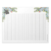 Bloc-note Poodle sur Floral d'hiver [bordé] (Devant)