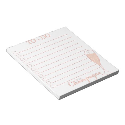 Bloc-note Pop the Champagne To Do List (Incliné)