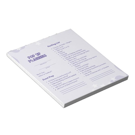 Bloc-note Pop Up Market Planning Pad (Incliné)