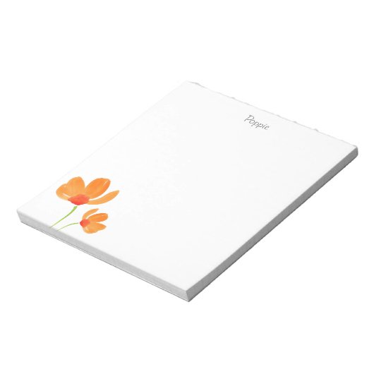 Bloc-note Poppies d'aquarelle orange (Tourné)
