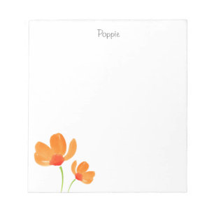 Bloc-note Poppies d'aquarelle orange
