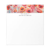 Bloc-note Poppies d'aquarelle rouge dans un champ (Devant)