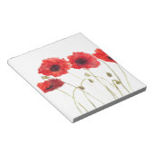Bloc-note Poppies fleurs rouges pavot aquarelle nature chic (Incliné)
