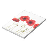 Bloc-note Poppies fleurs rouges pavot aquarelle nature chic (Tourné)