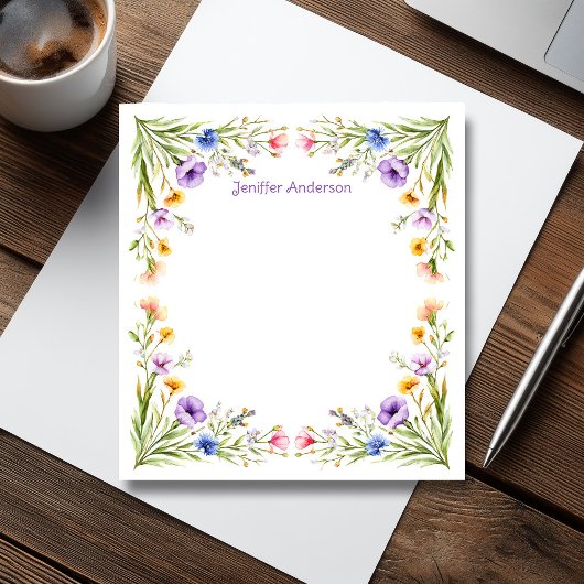 Bloc-note Poppies fleurs sauvages et fleurs de Cornflowers