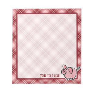 Bloc-note Porc rouge de plaid