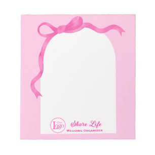 Bloc-note Porte de mariage Ruban Rose