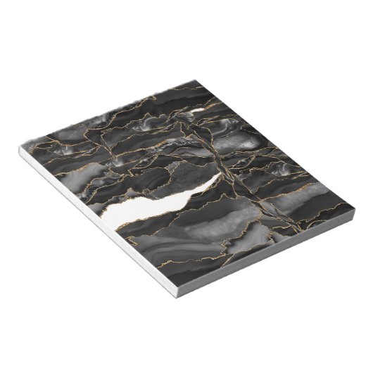 Bloc-note Porte de Parties scintillant noir et or (Incliné)