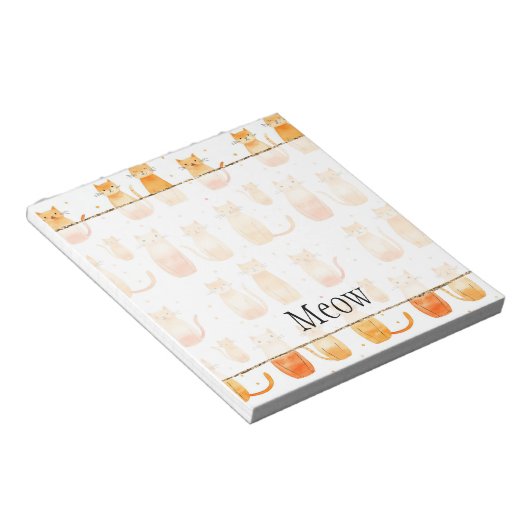 Bloc-note Portes et chats orange mignons (Incliné)