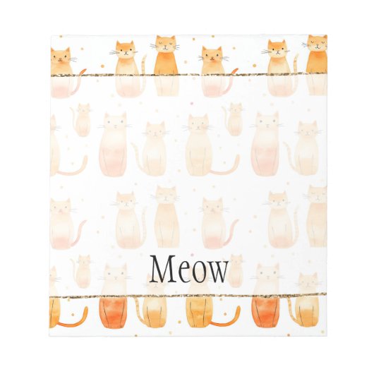 Bloc-note Portes et chats orange mignons (Devant)