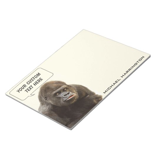 Bloc-note Portes-notes de nom personnalisé Funny Gorilla (Incliné)