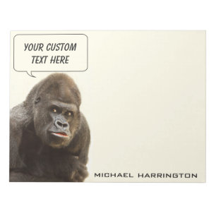 Bloc-note Portes-notes de nom personnalisé Funny Gorilla