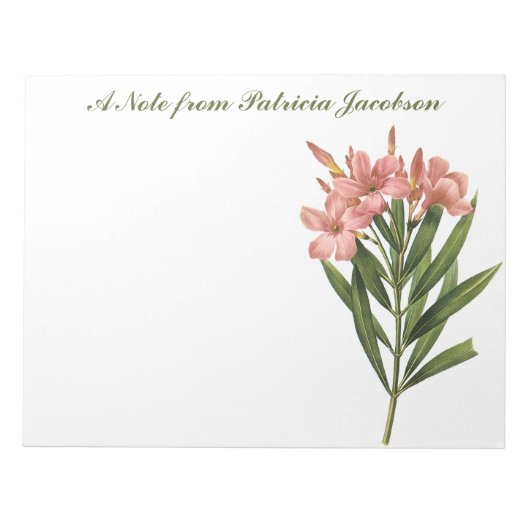 Bloc-note Portes-notes monogrammes personnalisés Fleurs vint (Devant)
