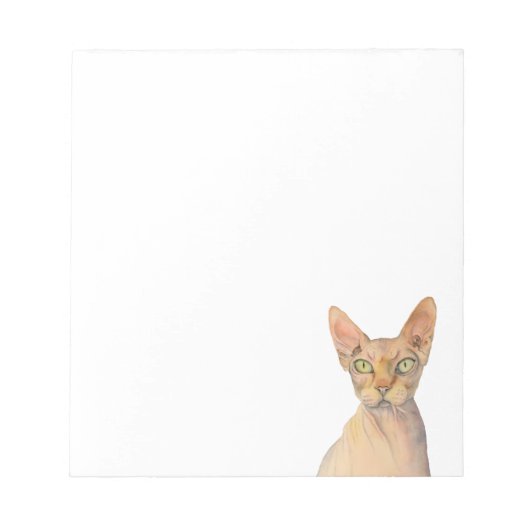 Bloc-note Portrait aquarelle de chat Sphynx (Devant)
