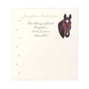 Bloc-note Portrait de cheval de châtaigne avec l'étoile