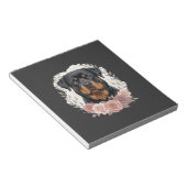 Bloc-note Portrait de Rottweiler floral sublimation (Incliné)