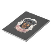 Bloc-note Portrait de Rottweiler floral sublimation (Tourné)