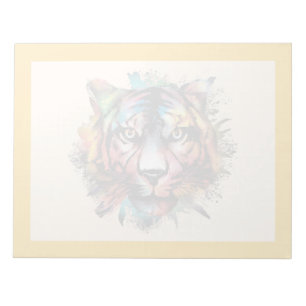 Bloc-note Portrait de tigre à l'aquarelle majestueux