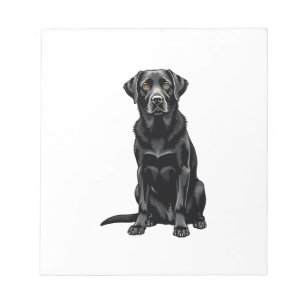 Bloc-note Portrait Illustré de Chien Labrador Retriever Noir