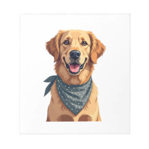 Bloc-note Portrait vintage de Golden Retriever avec Ba color