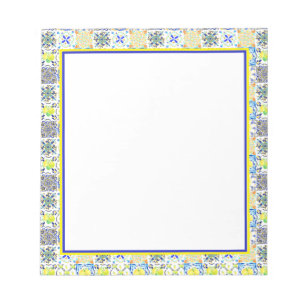 Bloc-note Portuguese Majolica Azulejo Mediterranean Lemon 