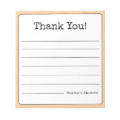 Bloc-note Poser Retro Merci Votre nom Linked (Devant)