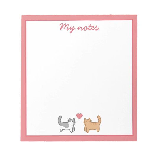 Bloc-note Post it de gatitos enamorados (Devant)