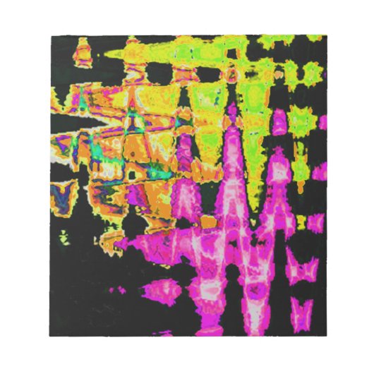 Bloc-note Poster d'art Abstrait Neon Glitch Imprimer (Devant)