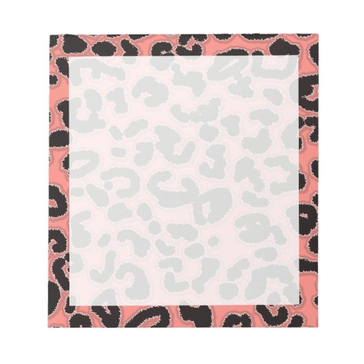 Bloc-note Poster de animal léopard rose corail (Devant)