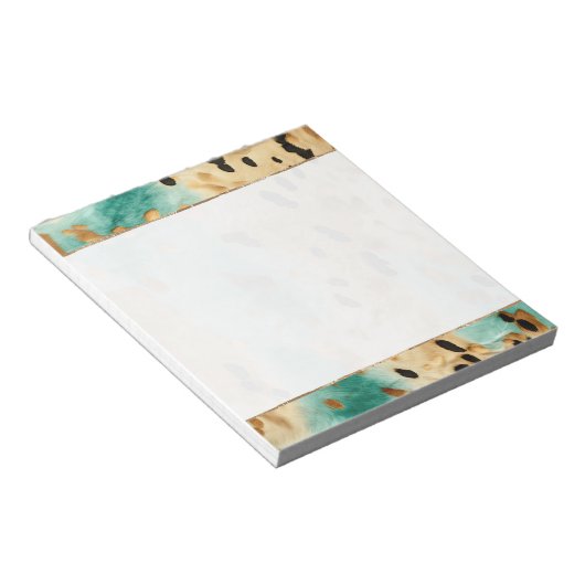 Bloc-note Poster de animal noir Turquoise or (Incliné)