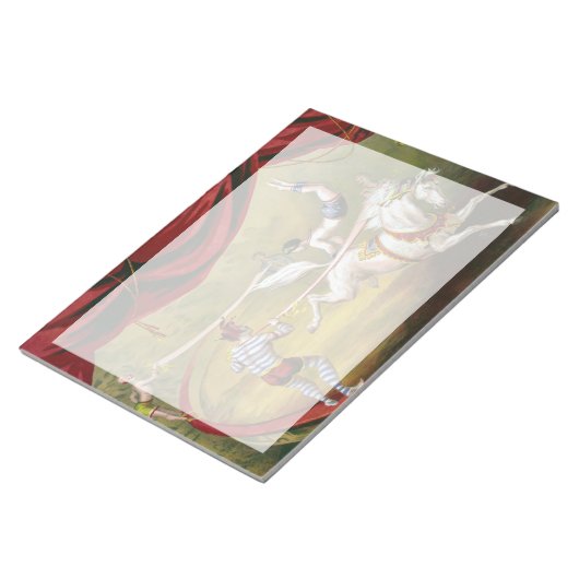 Bloc-note Poster De Cirque Montrant Acrobat En Cours De Cour (Incliné)