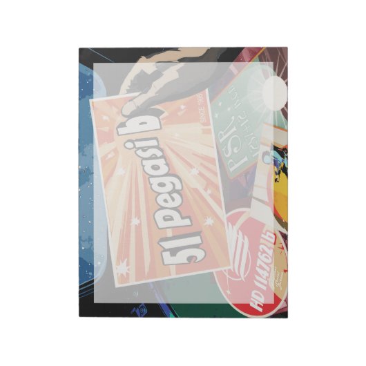 Bloc-note Poster de l'espace rétro - Exoplanet Discovery 51 (Tourné)