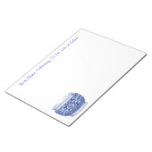 Bloc-note Pot à fleurs en casserole bleu simple Libellé facu (Incliné)