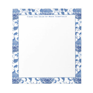 Bloc-note Pot à gingembre bleu et blanc antique de style chi