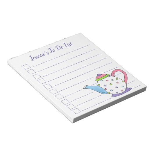 Bloc-note Pot de thé à thé Polka Dot Teapot Party (Incliné)