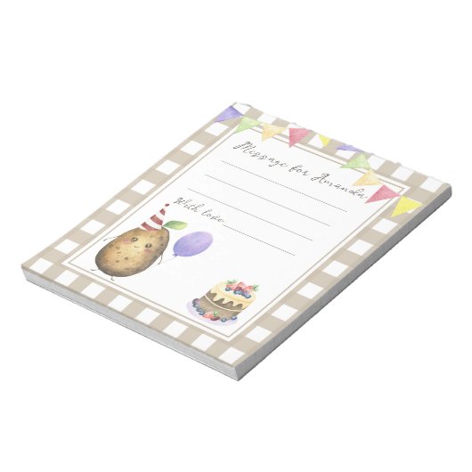Bloc-note Potato birthday time capsule message (Tourné)