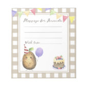 Bloc-note Potato birthday time capsule message (Devant)
