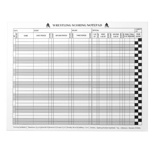 Bloc-note Pots de score de lutte pour l'écriture (Devant)