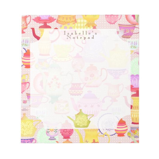 Bloc-note Pots de thé et tasses (Devant)