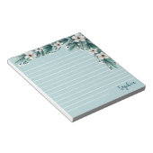 Bloc-note Poudre Bleu Vert & Fleurs Blanches Liner (Incliné)