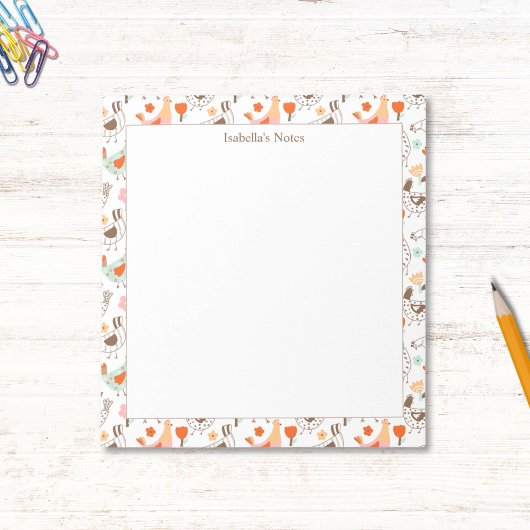 Bloc-note Poules Poules Fantaisistes Oiseaux Mignons