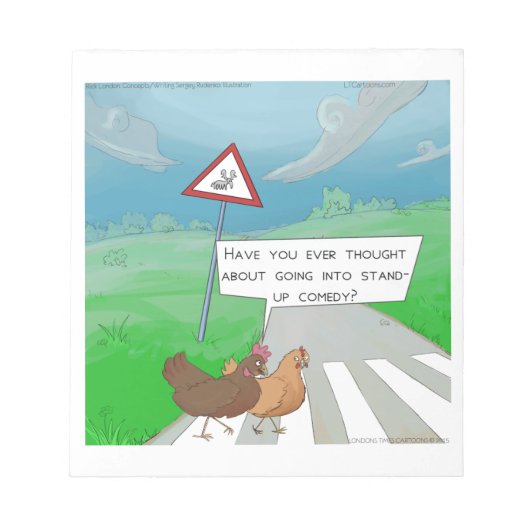 Bloc-note Poules Traversant la Route Dessin Animé Drôle (Devant)