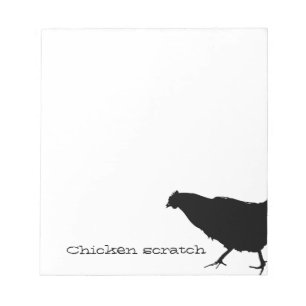 Bloc-note Poulet de silhouette de noir de protection de