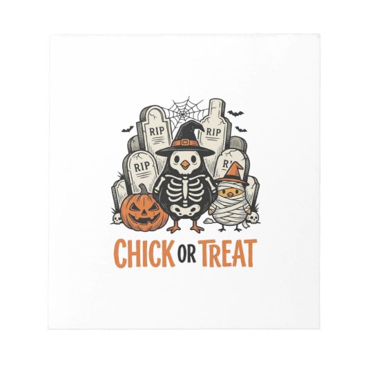 Bloc-note Poulet drôle ou traiter Graphique de poulet Hallow (Devant)