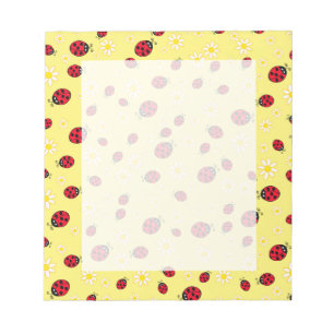 Bloc-note poupée mignonne et marguerite motif jaune