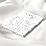 Bloc-note Pour effectuer la liste des scripts de brosse Bloc<br><div class="desc">Liste de choses à faire simple avec votre nom et script de brosse.</div>