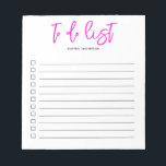 Bloc-note Pour effectuer la liste des scripts de brosse Pink<br><div class="desc">Liste de choses à faire simple avec votre nom et script de brosse.</div>