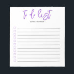 Bloc-note Pour effectuer la liste des scripts de brosse Purp<br><div class="desc">Liste de choses à faire simple avec votre nom et script de brosse.</div>