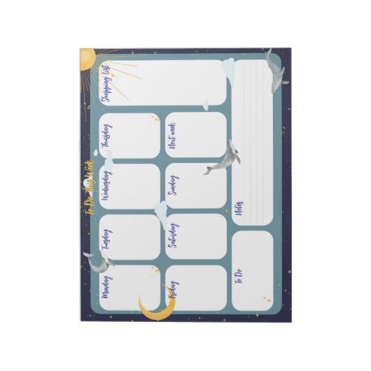 Bloc-note Pour faire cette semaine (Tourné)